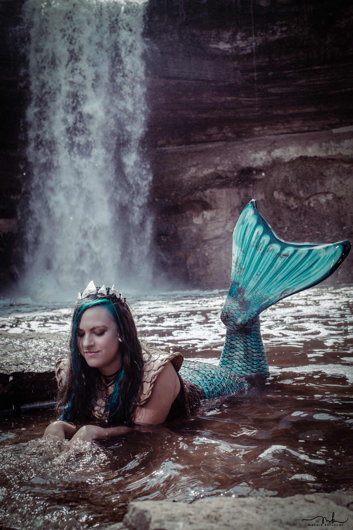 Mermaid at the waterfall